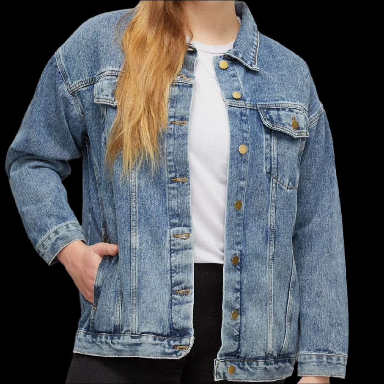Blackbeard - Florida Dreamin Women's Denim Jacket with Mermaid, Casual Wear, Pirate Jacket, Summer Layering, Trendy Fashion Statement