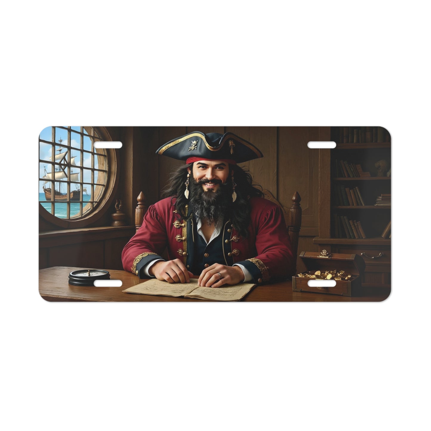 Blackbeard - Be the Captain, Pirate Vanity Plate, Unique Car Decor, Personalized License Plate, Nautical Gift, Automotive Accessory