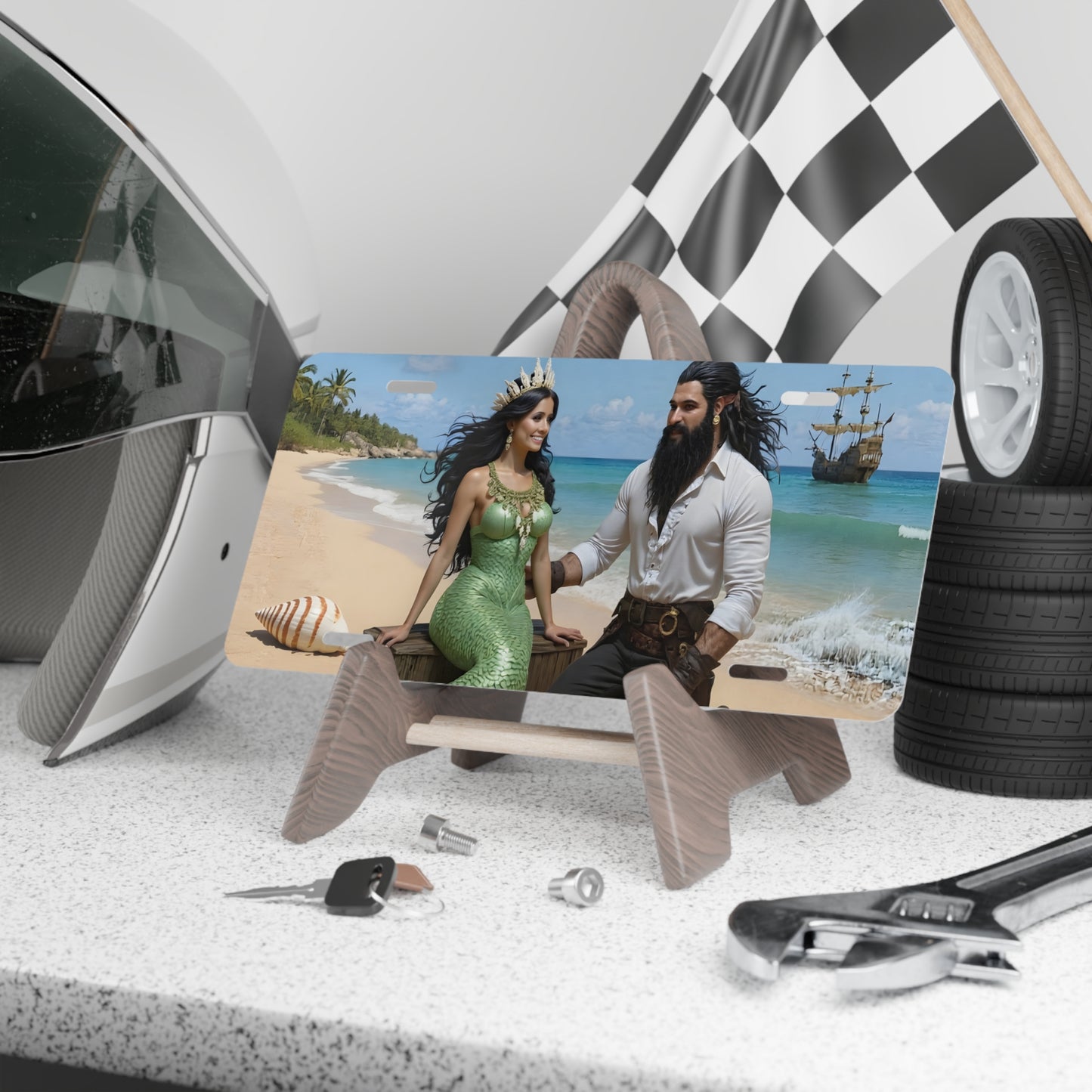 Blackbeard - Myrtle Beach, Pirate Vanity Plate, Unique Car Decor, Personalized License Plate, Nautical Gift, Automotive Accessory