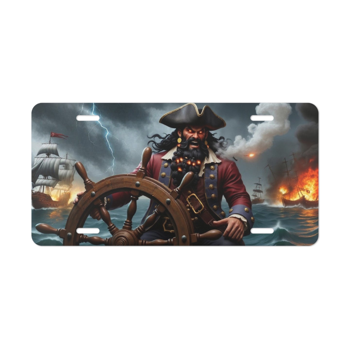 Blackbeard - Short Fuse, Pirate Vanity Plate, Unique Car Decor, Personalized License Plate, Nautical Gift, Automotive Accessory