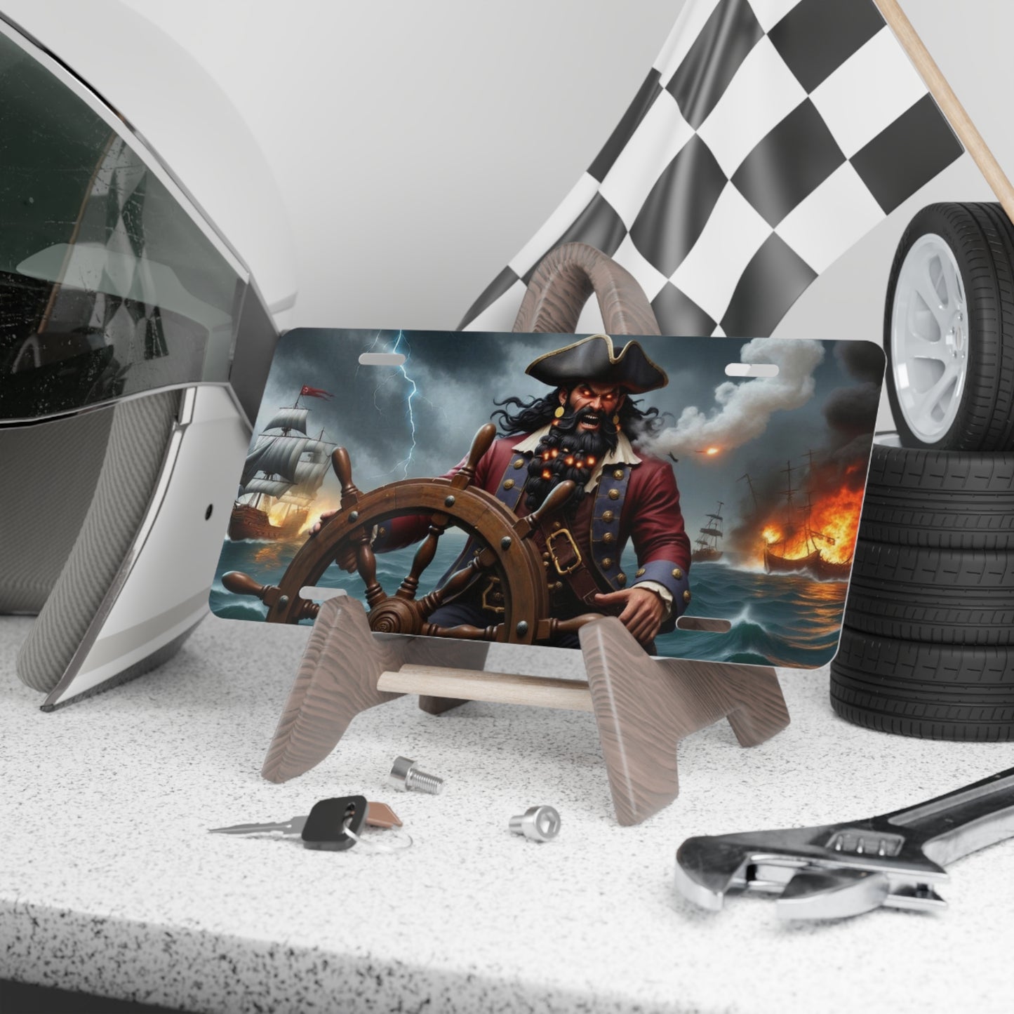 Blackbeard - Short Fuse, Pirate Vanity Plate, Unique Car Decor, Personalized License Plate, Nautical Gift, Automotive Accessory