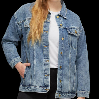 Blackbeard - Storm Warning Womens Denim Jacket, Romantic Pirate Denim Jacket, Casual Outerwear, Vintage Style, Unique Gift, Trendy Fashion for Women