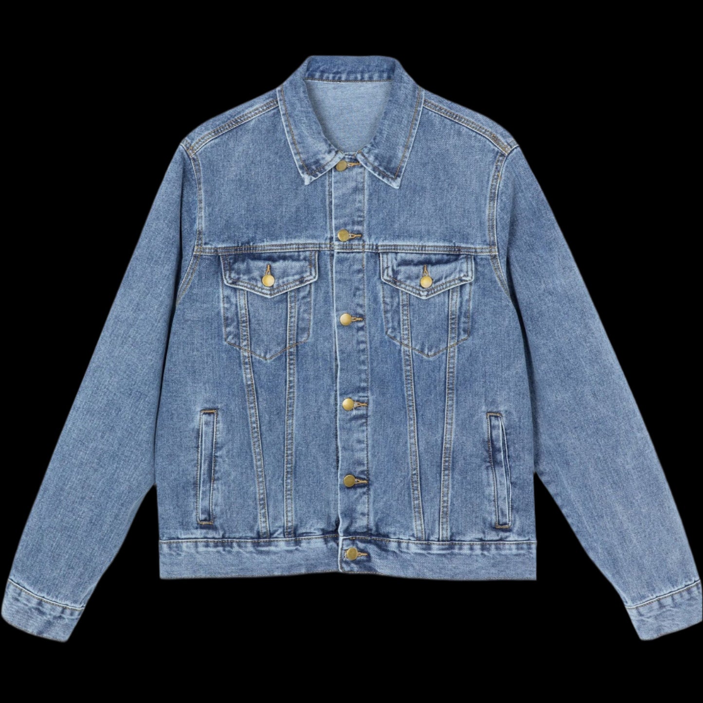 Blackbeard - America is HOT Men's Denim Jacket, American Pride Outerwear, Casual Cool Style, Independence Day Fashion, Gift for Him