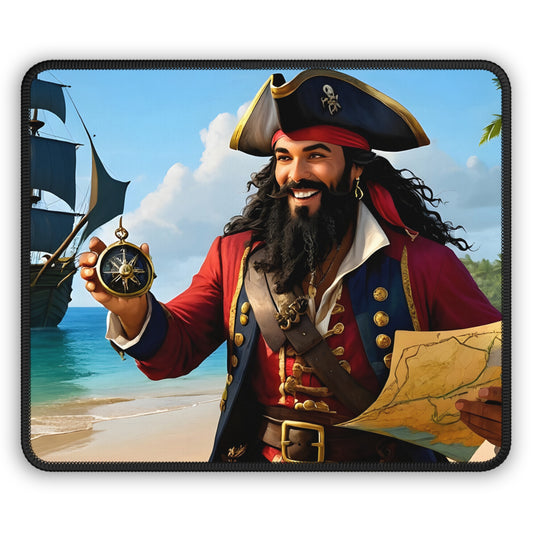 Blackbeard Adventure Gamer Mousepad, Gamer Gift, Nautical Mousemat, Gaming Accessories, Fantasy Art