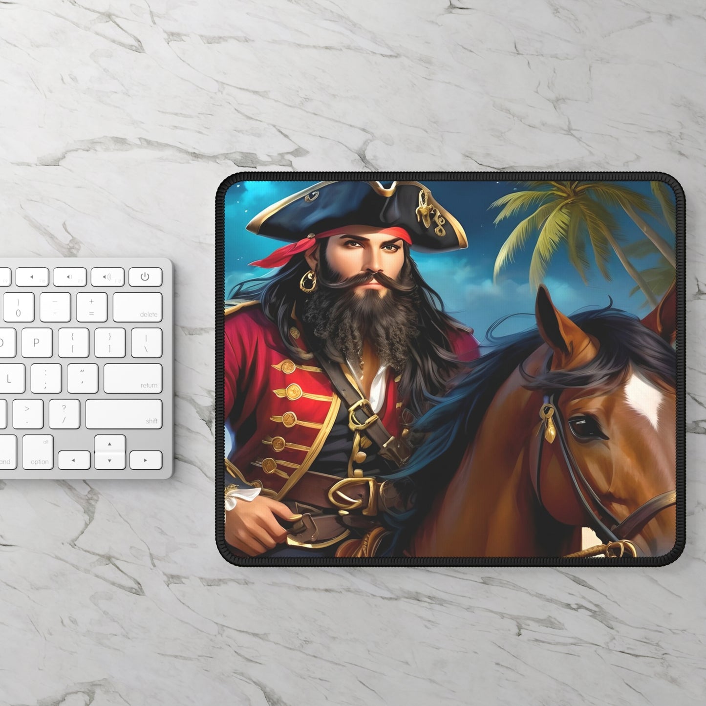 Blackbeard - Night Rider, Pirate-Themed Gaming Mouse Pad | Perfect for Gamers, Gaming Gifts, Home Office Decor, Birthday Presents, and Desk Accessories