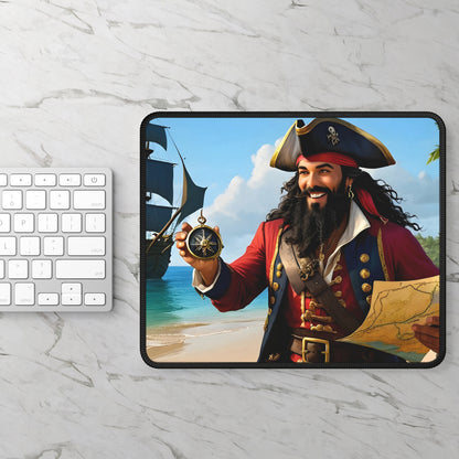 Blackbeard Adventure Gamer Mousepad, Gamer Gift, Nautical Mousemat, Gaming Accessories, Fantasy Art