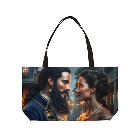 Blackbeard - Romantic Couple Fantasy Pirate Weekender Tote Bag, Beach Bag, Travel Tote, Bohemian Style Bag, Gift for Pirate Lovers, Vacation Essentials