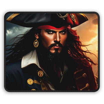 Blackbeard - Pirate of the Carolinas Gamer Mousepad, Gamer Gift, Nautical Mousemat, Gaming Accessories, Fantasy Art