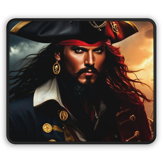Blackbeard - Pirate of the Carolinas Gamer Mousepad, Gamer Gift, Nautical Mousemat, Gaming Accessories, Fantasy Art