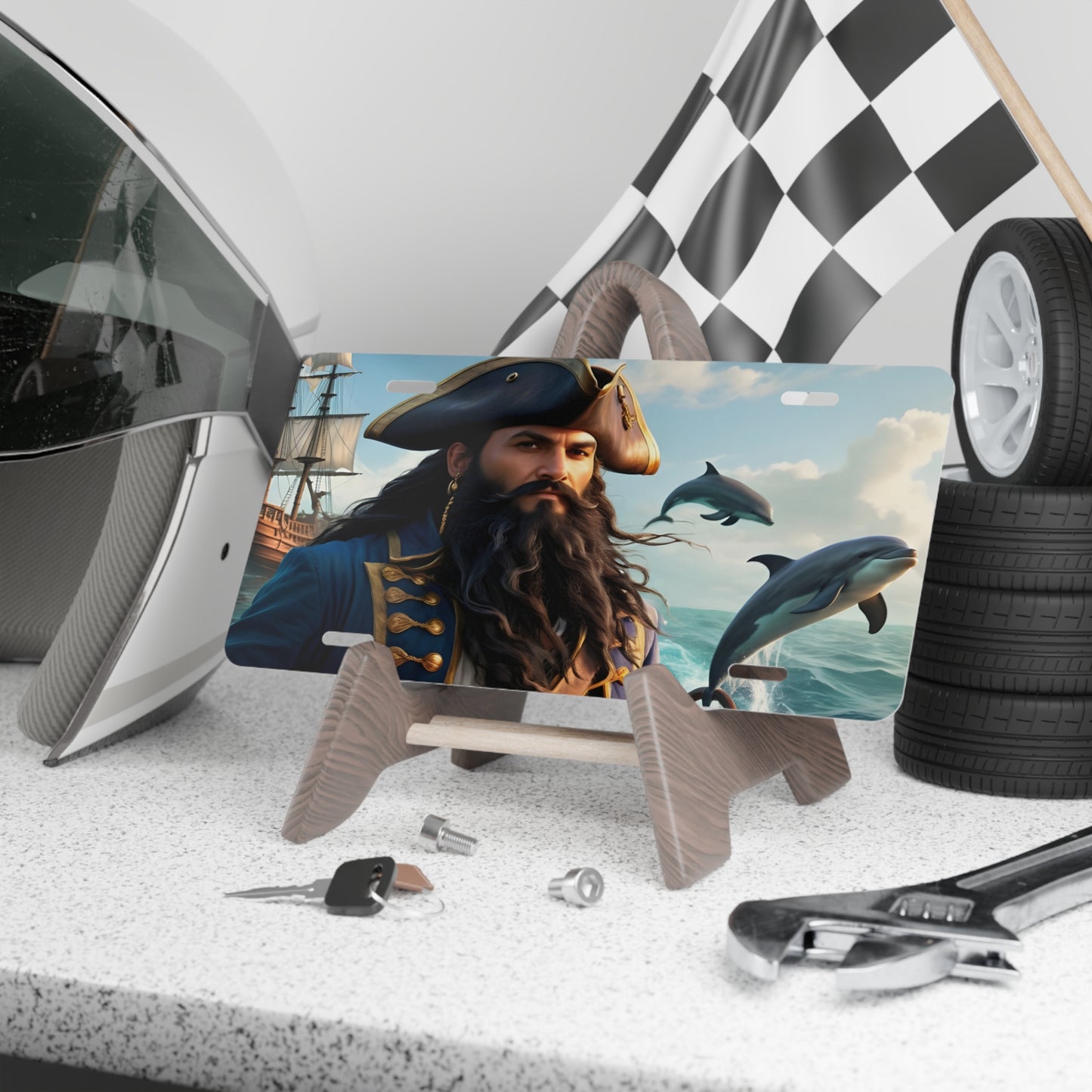 Blackbeard - Friends on Pamlico, Pirate Vanity Plate, Unique Car Decor, Personalized License Plate, Nautical Gift, Automotive Accessory