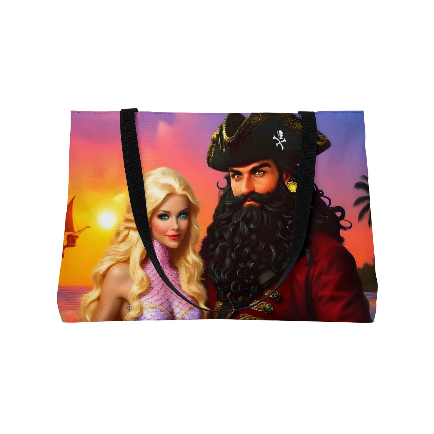 Blackbeard - Florida Dreamin with Mermaid, Fantasy Pirate Weekender Tote Bag, Beach Bag, Travel Tote, Bohemian Style Bag, Gift for Pirate Lovers, Vacation Essentials