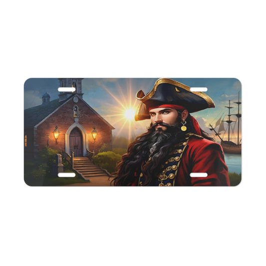 Blackbeard at Bath Church, Pirate Vanity Plate, Unique Car Decor, Personalized License Plate, Nautical Gift, Automotive Accessory