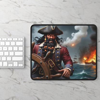 Blackbeard - Lit Fuse Gamer Mousepad, Gamer Gift, Nautical Mousemat, Gaming Accessories, Fantasy Art