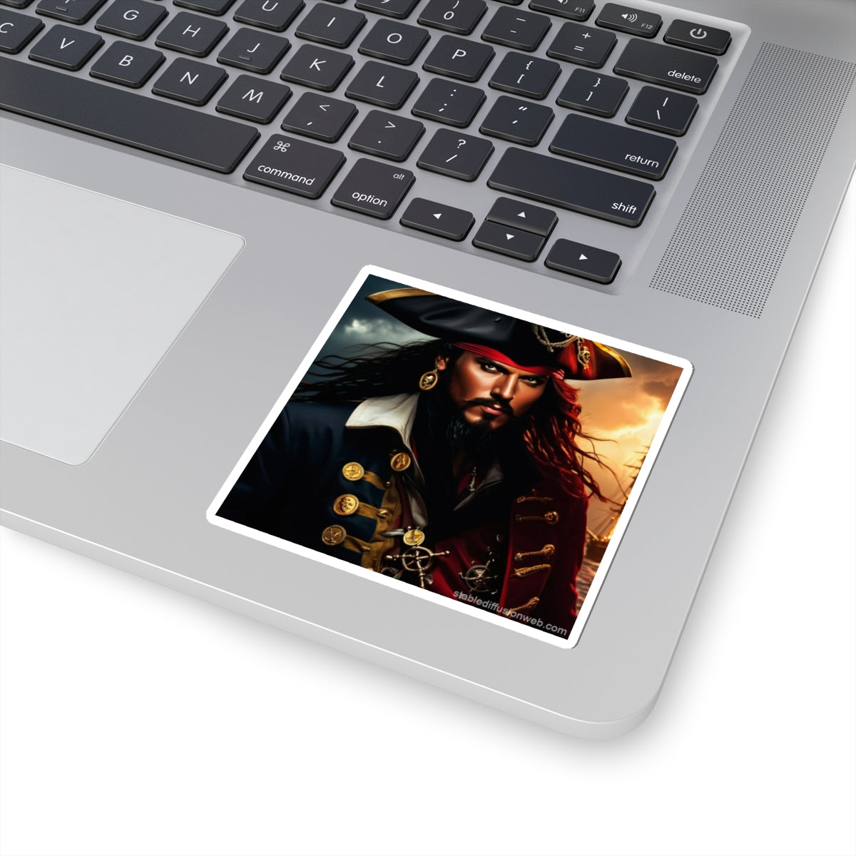 Blackbeard Pirate Kiss-Cut Stickers - Great for Laptop Decor, Party Favors, Pirate Themed Gifts, Scrapbooking, Kids' Room Decorations