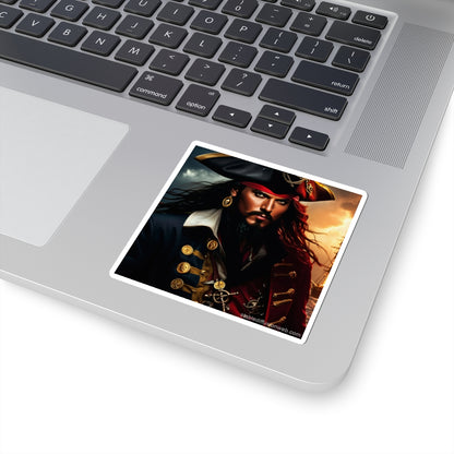 Blackbeard Pirate Kiss-Cut Stickers - Great for Laptop Decor, Party Favors, Pirate Themed Gifts, Scrapbooking, Kids' Room Decorations