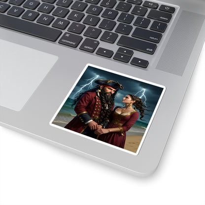 Pirate Romance Stickers for Laptop, Water Bottle, Journal, Gifts for Nautical Lovers, Adventure Decor, Party Favors
