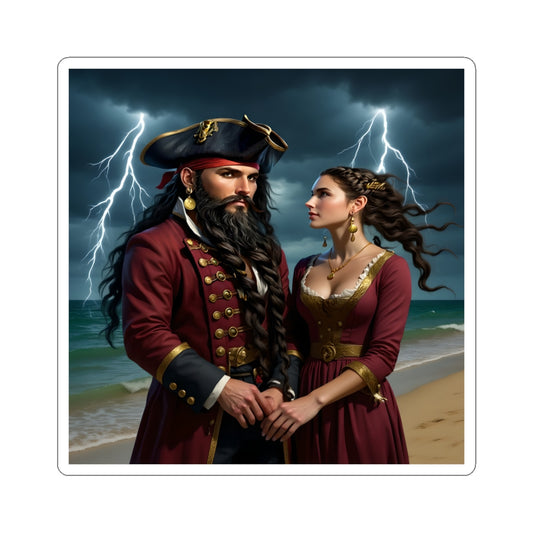 Pirate Romance Stickers for Laptop, Water Bottle, Journal, Gifts for Nautical Lovers, Adventure Decor, Party Favors