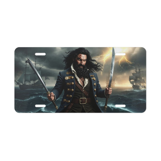 Blackbeard - Man of Steel, Pirate Vanity Plate, Unique Car Decor, Personalized License Plate, Nautical Gift, Automotive Accessory