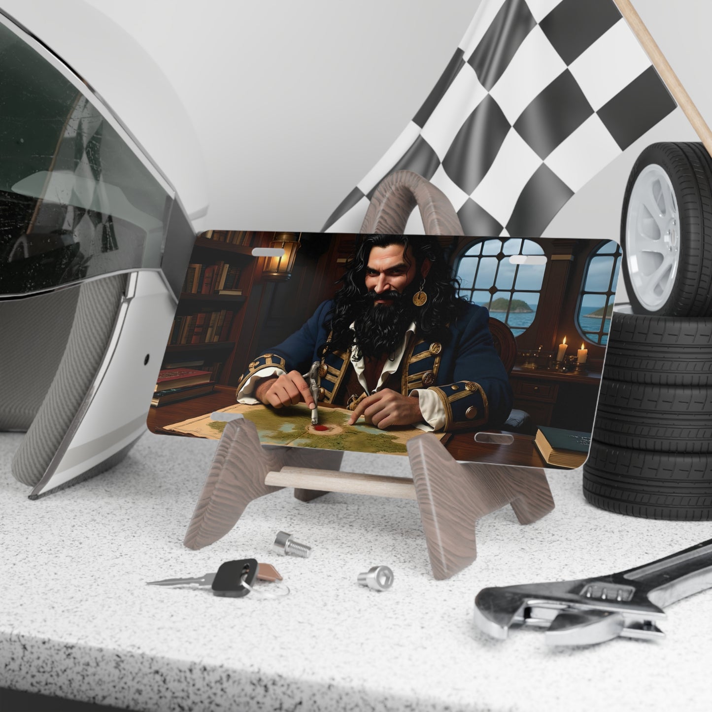 Blackbeard - Next Move, Pirate Vanity Plate, Unique Car Decor, Personalized License Plate, Nautical Gift, Automotive Accessory