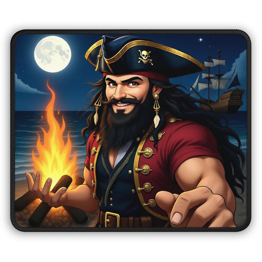 Anime Blackbeard Bonfire Nights Fantasy Gamer Mousepad, Gamer Gift, Nautical Mousemat, Gaming Accessories, Fantasy Art