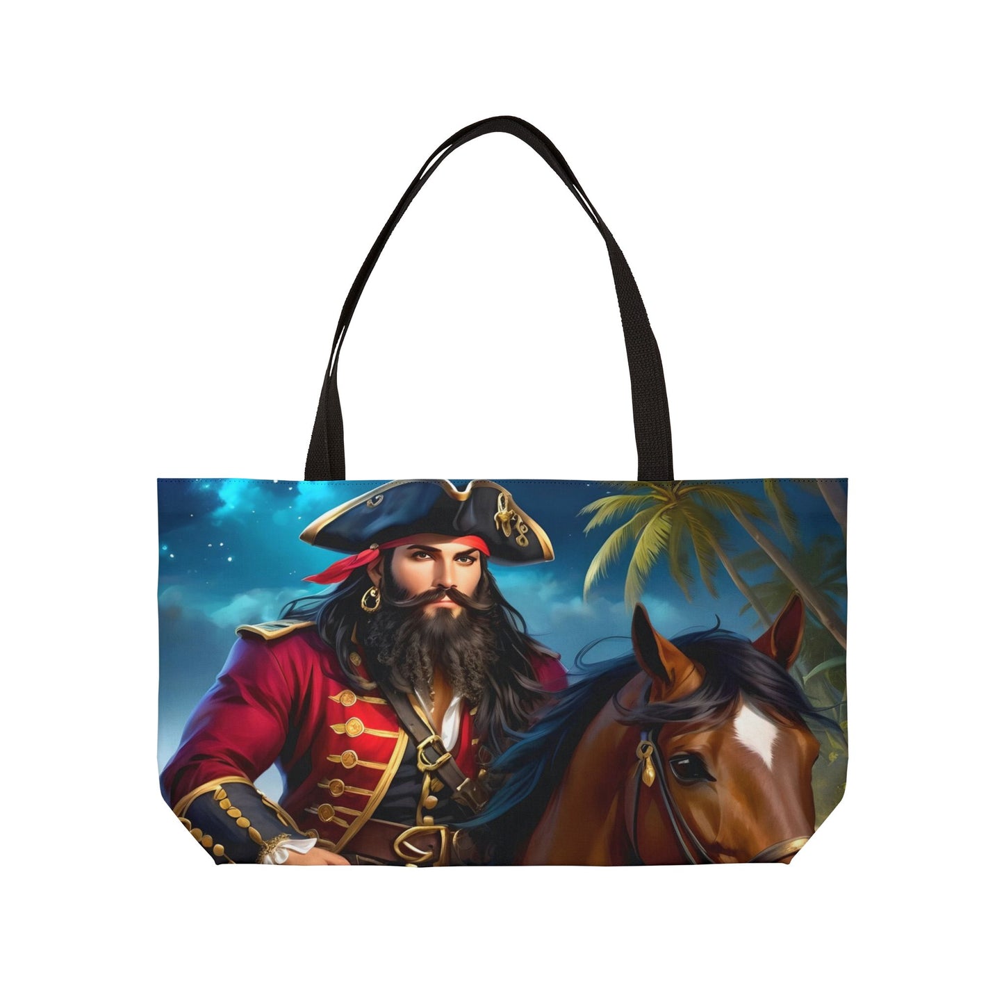 Blackbeard - Night Rider Fantasy Pirate Weekender Tote Bag, Beach Bag, Travel Tote, Bohemian Style Bag, Gift for Pirate Lovers, Vacation Essentials
