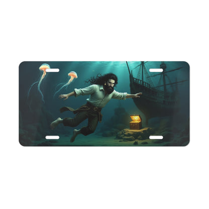 Blackbeard - Shipwreck Underwater, Pirate Vanity Plate, Unique Car Decor, Personalized License Plate, Nautical Gift, Automotive Accessory