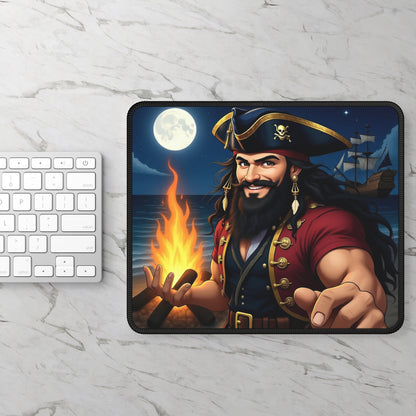 Anime Blackbeard Bonfire Nights Fantasy Gamer Mousepad, Gamer Gift, Nautical Mousemat, Gaming Accessories, Fantasy Art