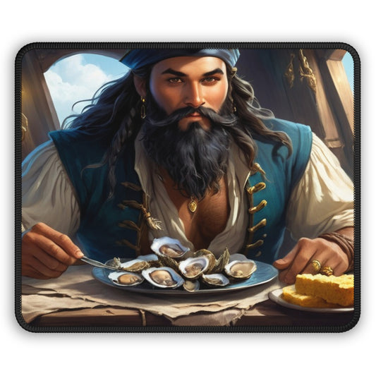 Blackbeard Seafood - Eat Like a Captain Gamer Mousepad, Gamer Gift, Nautical Mousemat, Gaming Accessories, Fantasy Art