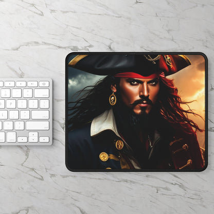 Blackbeard - Pirate of the Carolinas Gamer Mousepad, Gamer Gift, Nautical Mousemat, Gaming Accessories, Fantasy Art