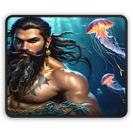 Blackbeard Man-O-War Fantasy Gamer Mousepad, Gamer Gift, Nautical Mousemat, Gaming Accessories, Fantasy Art