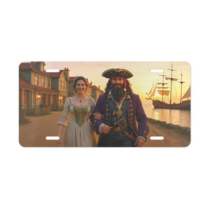Blackbeard - Sunrise in Bath, Pirate Vanity Plate, Unique Car Decor, Personalized License Plate, Nautical Gift, Automotive Accessory