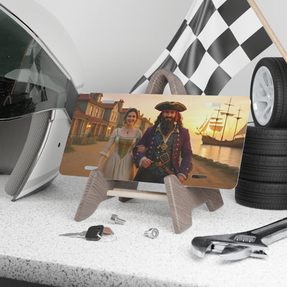 Blackbeard - Sunrise in Bath, Pirate Vanity Plate, Unique Car Decor, Personalized License Plate, Nautical Gift, Automotive Accessory