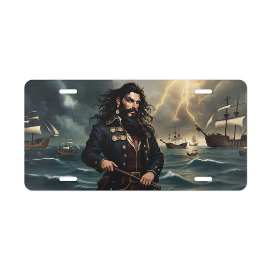 Blackbeard - Fire and Ice, Pirate Vanity Plate, Unique Car Decor, Personalized License Plate, Nautical Gift, Automotive Accessory