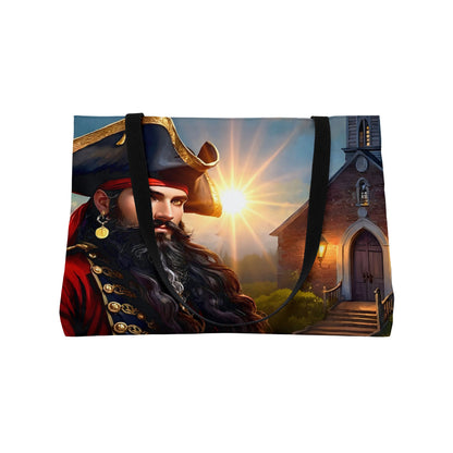 Blackbeard - Church in the Carolinas, Fantasy Pirate Weekender Tote Bag, Beach Bag, Travel Tote, Bohemian Style Bag, Gift for Pirate Lovers, Vacation Essentials