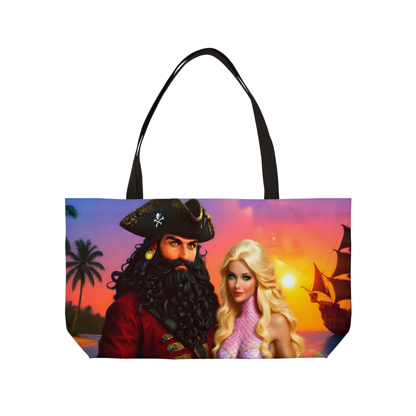Blackbeard - Florida Dreamin with Mermaid, Fantasy Pirate Weekender Tote Bag, Beach Bag, Travel Tote, Bohemian Style Bag, Gift for Pirate Lovers, Vacation Essentials