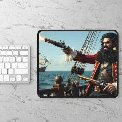 Blackbeard shot fired Pirate-Themed Gaming Mouse Pad | Perfect for Gamers, Gaming Gifts, Home Office Decor, Birthday Presents, and Desk Accessories