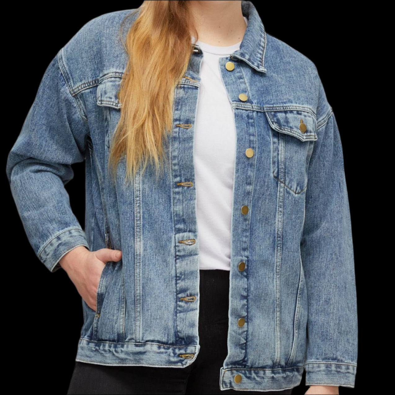 Blackbeard - Eat More Seafood Women's Denim Jacket, Casual Pirate Jacket, Summer Layering, Boho Chic, Gift for Friends, Fashion [...]