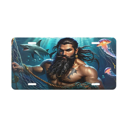 Blackbeard - Man-O-War, Pirate Vanity Plate, Unique Car Decor, Personalized License Plate, Nautical Gift, Automotive Accessory