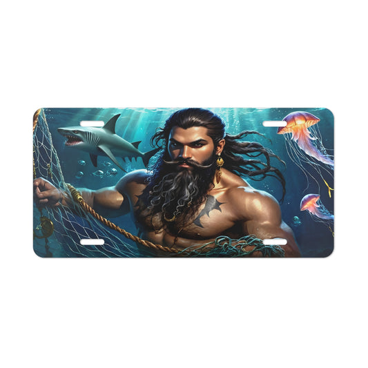 Blackbeard - Man-O-War, Pirate Vanity Plate, Unique Car Decor, Personalized License Plate, Nautical Gift, Automotive Accessory