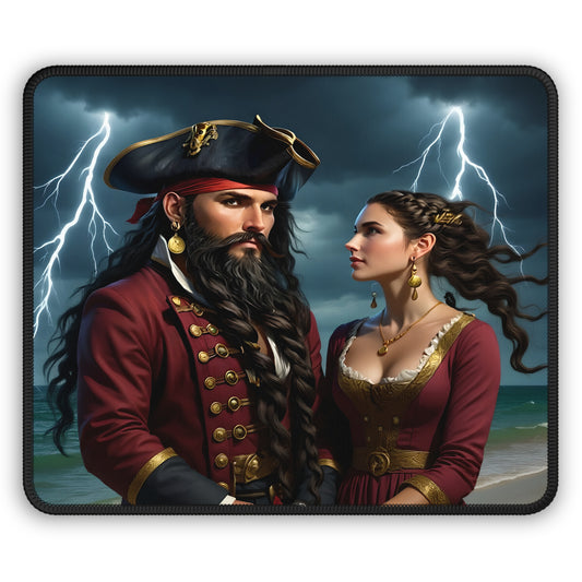 Blackbeard Hurricane Proof Gaming Mouse Pad, Fantasy Decor, Gamer Gift, Nautical Mousemat, Gaming Accessories, Fantasy Art