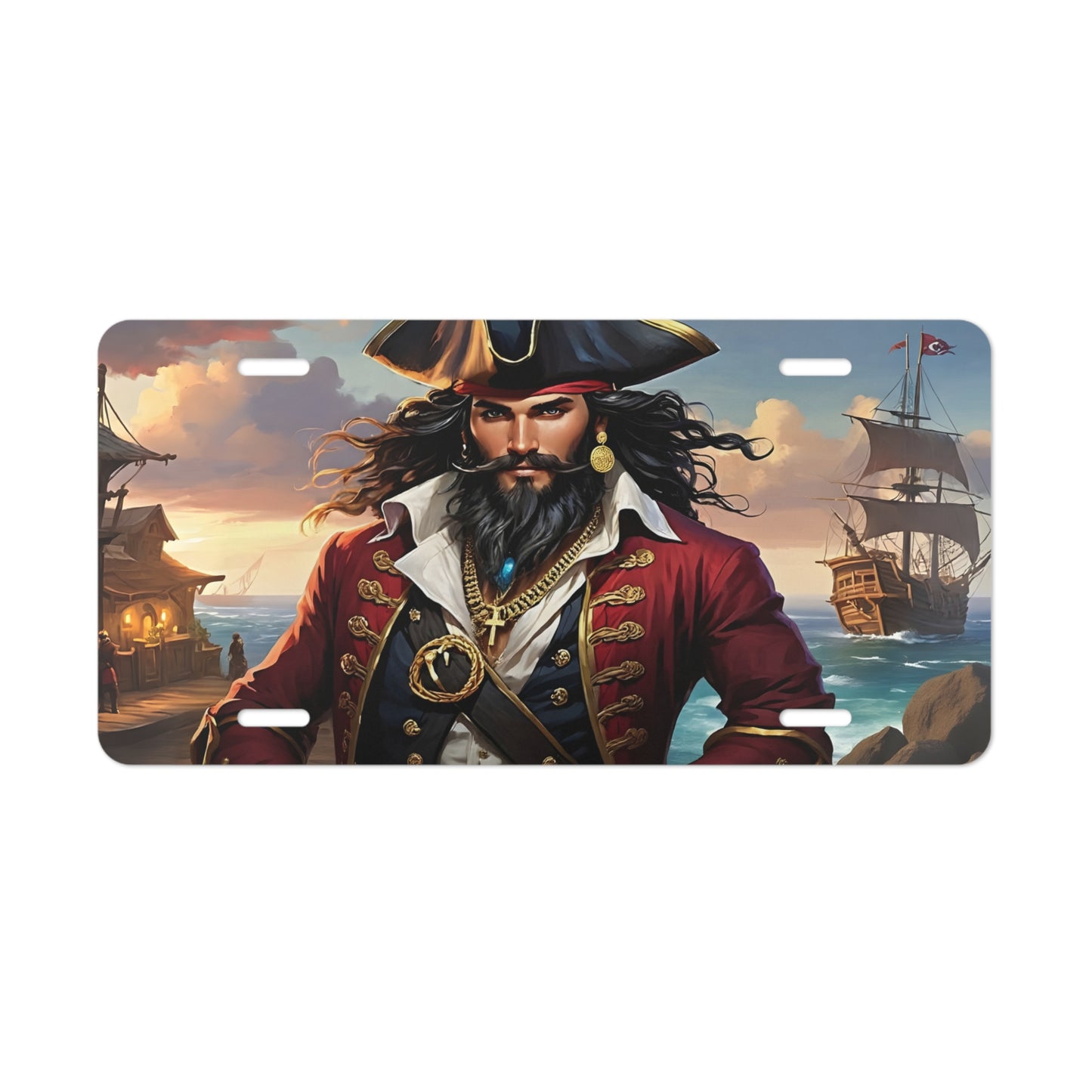Blackbeard - Tortuga, Pirate Vanity Plate, Unique Car Decor, Personalized License Plate, Nautical Gift, Automotive Accessory