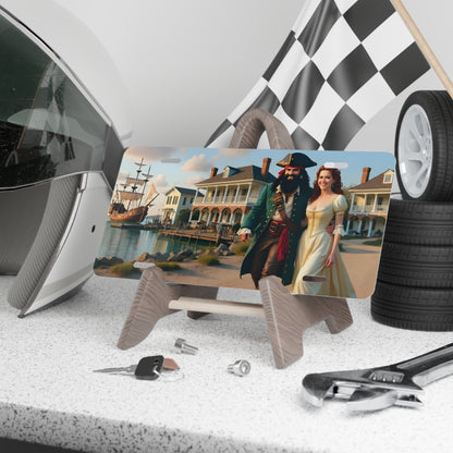 Blackbeard - Edenton, Pirate Vanity Plate, Unique Car Decor, Personalized License Plate, Nautical Gift, Automotive Accessory