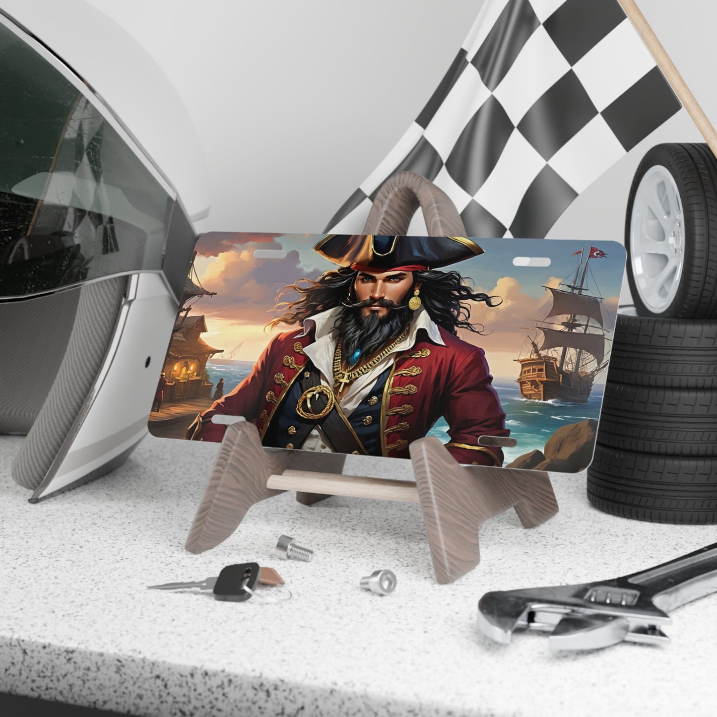 Blackbeard - Tortuga, Pirate Vanity Plate, Unique Car Decor, Personalized License Plate, Nautical Gift, Automotive Accessory