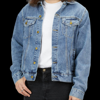 Blackbeard Wild at Heart Pirate-Themed Men's Denim Jacket, Fashion for Men, Casual Wear for All Occasions, Birthday Gift, Nautical Style