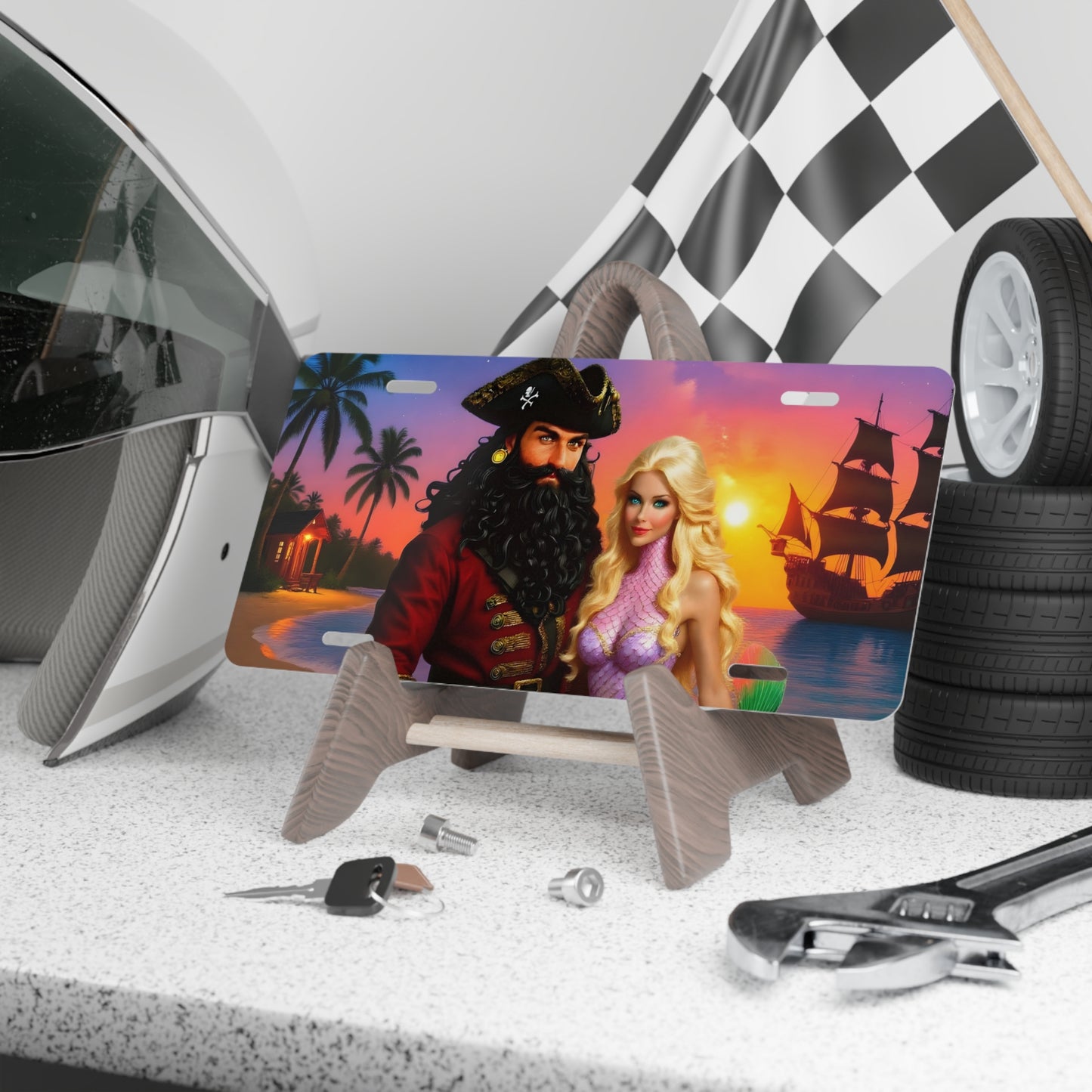 Blackbeard - Florida Dreamin - Next Move, Pirate Vanity Plate, Unique Car Decor, Personalized License Plate, Nautical Gift, Automotive Accessory