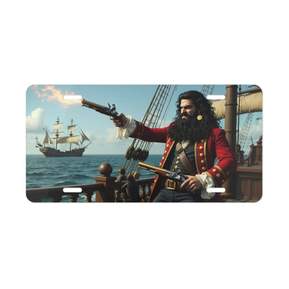 Blackbeard - Shot Fired, Pirate Vanity Plate, Unique Car Decor, Personalized License Plate, Nautical Gift, Automotive Accessory